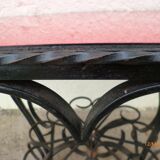 TV table roller iron forge style formica table