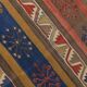 Tapis de couloir kilim vintage en laine bleu marine et rouge