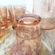 Service à orangeade art déco en verre roseline