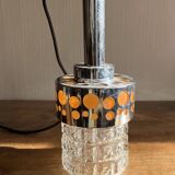 Small raak chrome and orange pendant light