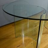 Oval Glass Table, attributed to Fiam, Italy – 1980