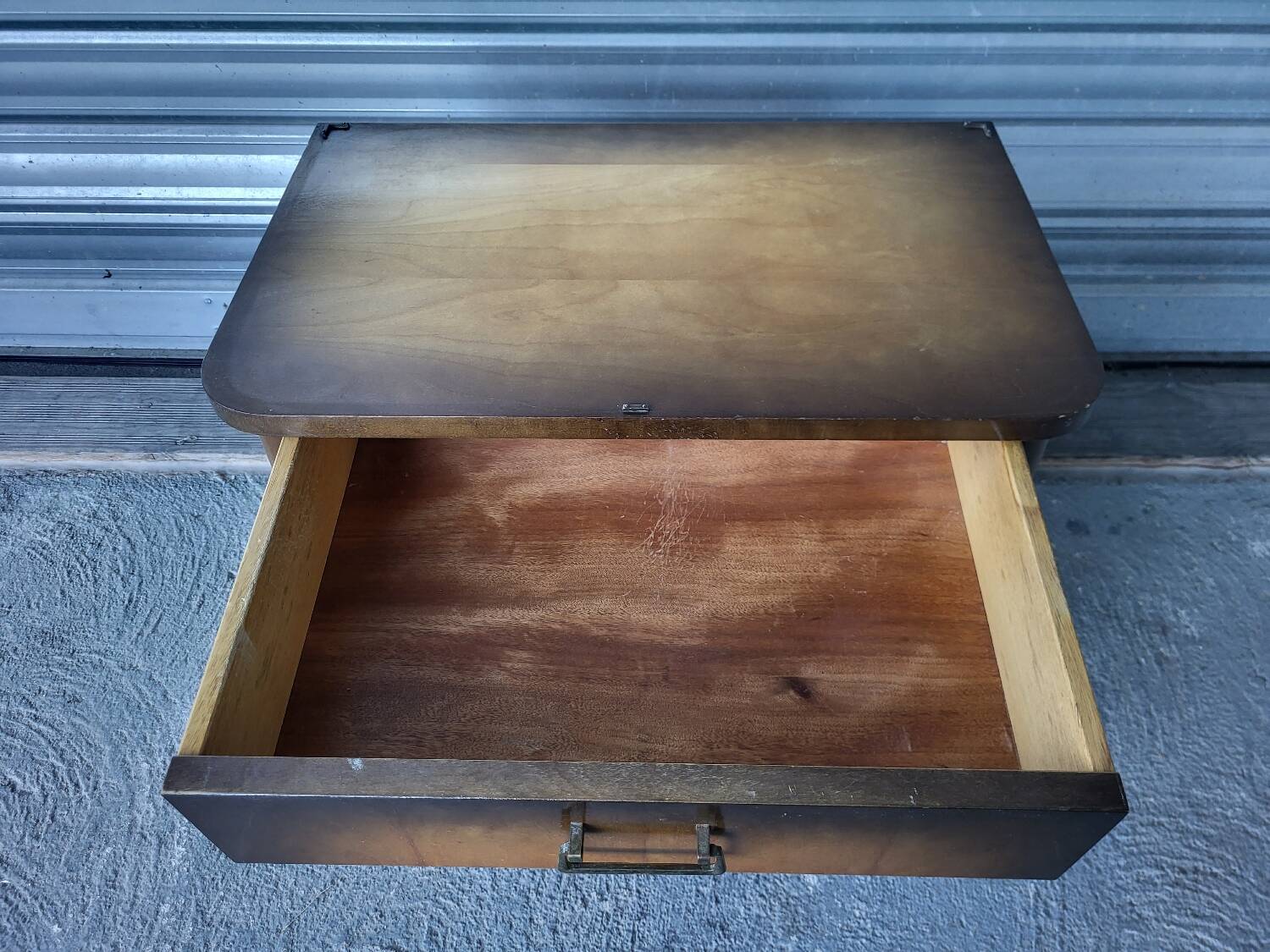 Vintage Scandinavian style dressing table, chest of drawers, triptych mirror and bedside table