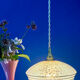 Vintage pink and gold clichy glass lampshade pendant light