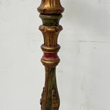 Polychrome carved wooden floor lamp, 20th century.
