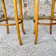 Paire de tabourets de bar vintage , bois cintré et cannage