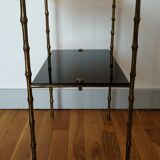 Bronze and glass side table in the 1950s
