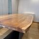 Suspended dining table in acacia wood and metal Coco