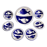 Mediterranean service, large dish and 6 soup plates