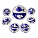 Mediterranean service, large dish and 6 soup plates