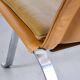 Imposing pair of leather and steel armchairs from the 1960s