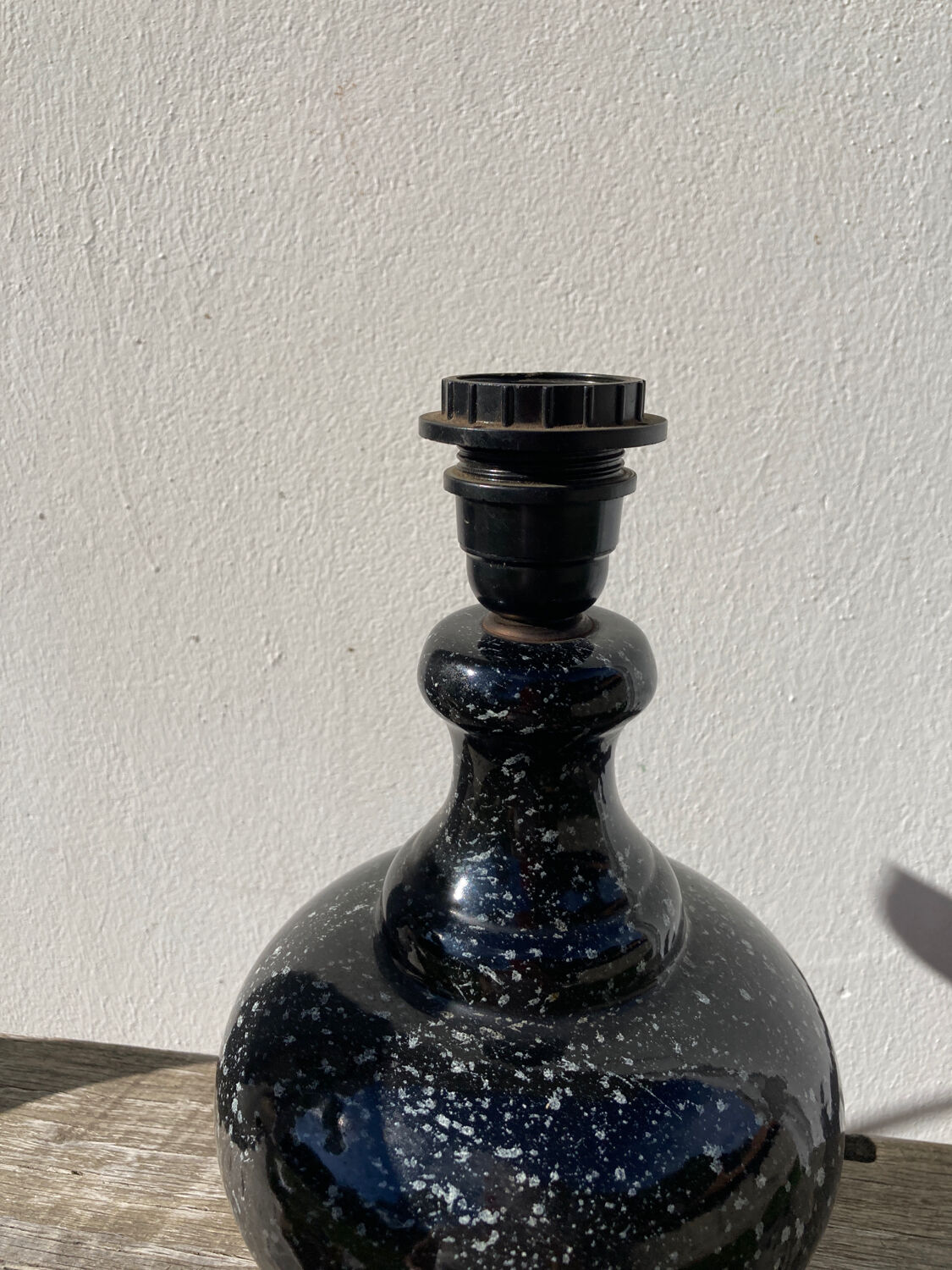 Black Memphis 80 speckled ceramic lamp base