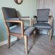 Art Deco grey armchairs