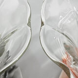 Set of Two Art Deco Dove Birds Glass Vases by Josef Feigl for Libochovice Glassworks, 1930s