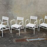 Suite de 4 fauteuils de jardin vintage 1950