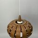 Scandinavian UFO Mushroom Pendants in Wood Veneer, 1970s
