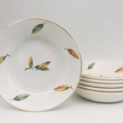 Set of 6 soup plates, bowl style “Digoin Sarreguemines / La Fontaine model”