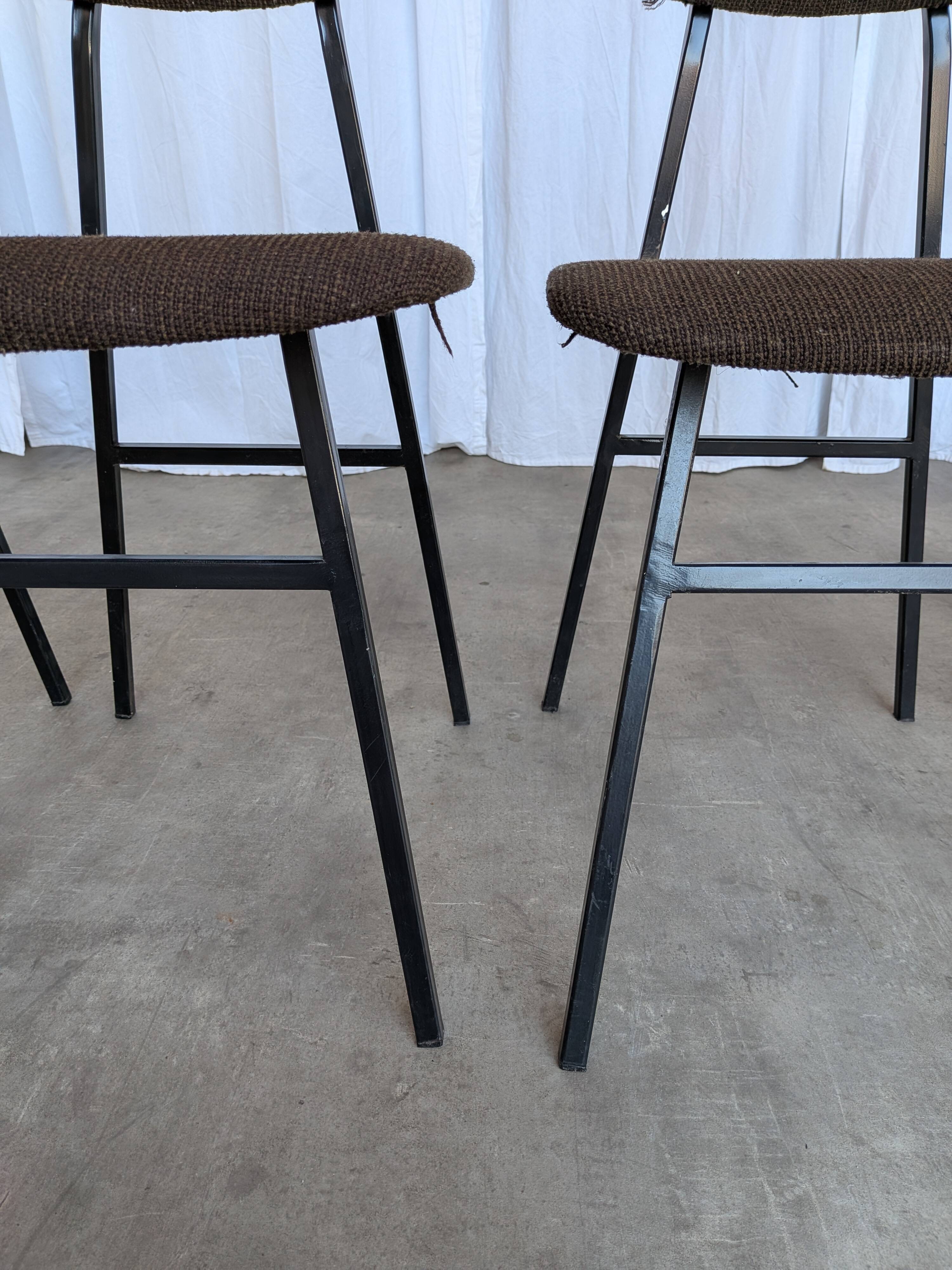 Chaises de salle à manger STOL Kamnik vintage (ensemble de 4) : tissu marron rétro des années 1970