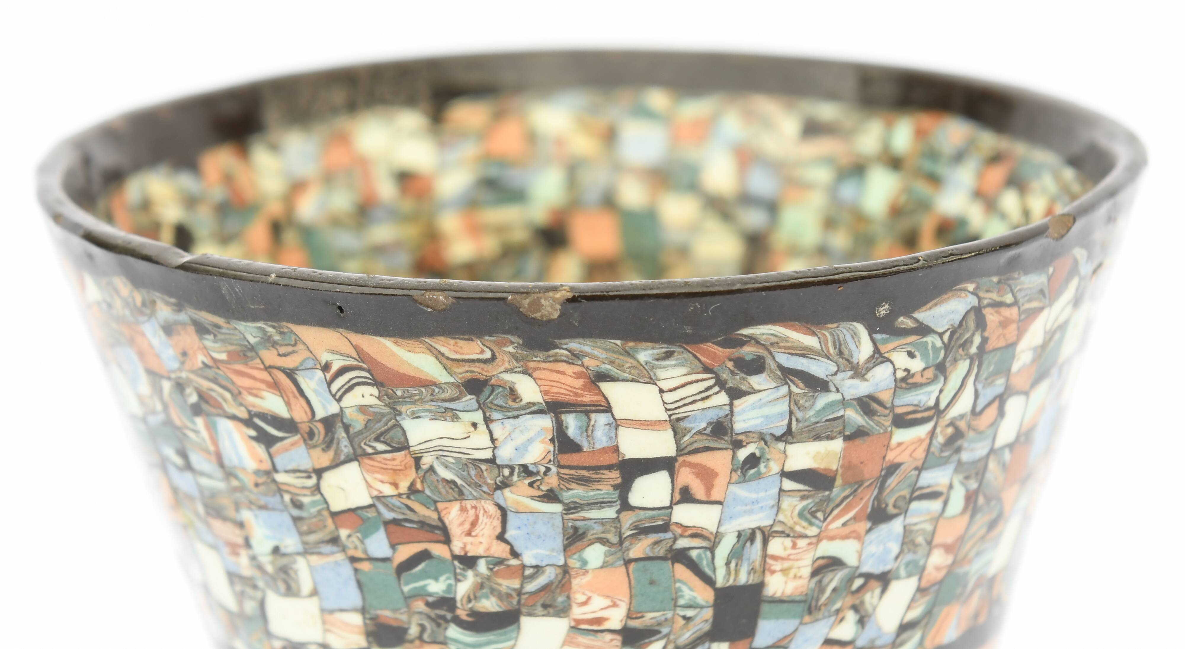 Jean Gerbino (1876-1966) for Vallauris Mosaic mixed earth vase