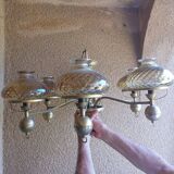Lustre globes en verre ambrée
