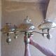 Amber glass globe chandelier