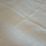 Tablecloth and its 12 damasee towels floral decorations rockery embroidered monogram