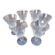 6 large cut crystal water glasses in the style of Cristalline de Lorraine.