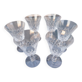6 verres à eau en cristal taillé style Cristalline de Lorraine