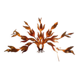 Monumental Vintage Wall Lamp with Golden Leaf Decor by Hans Kögl, 1960s