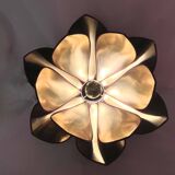 Suspension design fleur Lotus de Robert de Schuytener années 80 vintage plafonnier