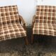 Vintage Scandinavian style armchairs in tartan fabric from the 60s