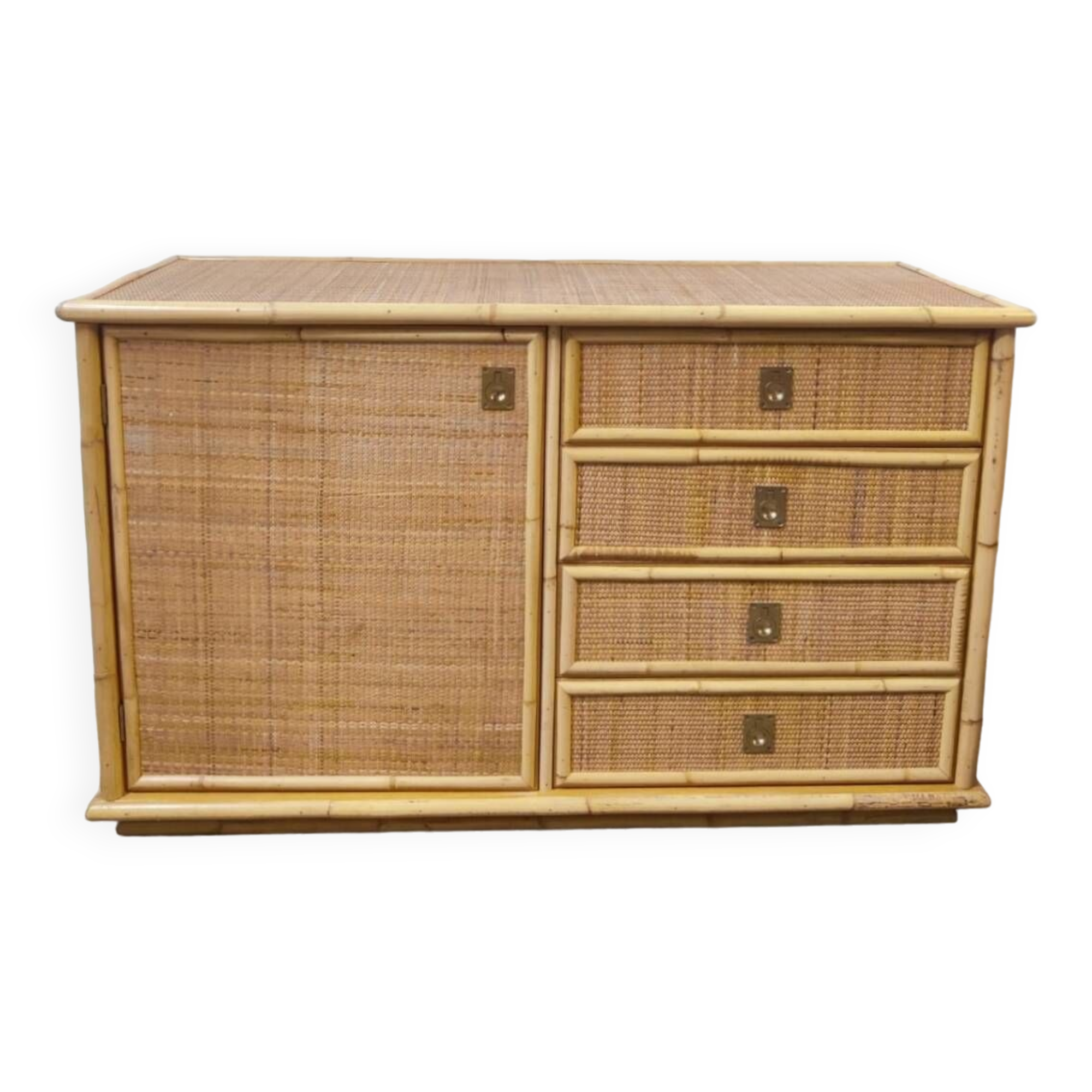 Dal Vera rattan and bamboo sideboard