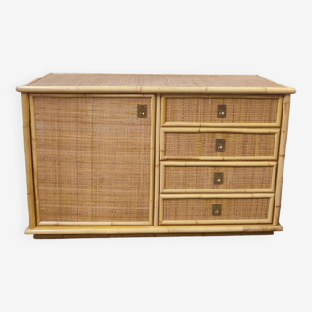 Dal Vera rattan and bamboo sideboard