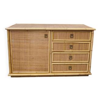 Dal Vera rattan and bamboo sideboard