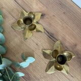 Brass flower candle holders