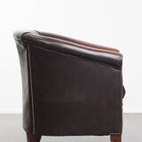 Cowhide Leather Club Armchair in English Style