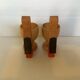 Paire de coquetiers cigognes en bois