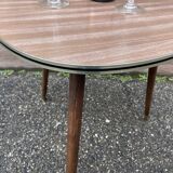 Table basse cocktail formica française vintage 1960 déco bohème