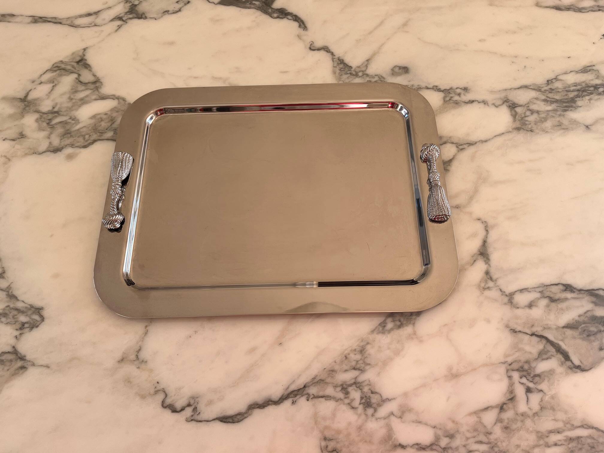 1970s plateau design in the style of Maria Pergay – silver-plated metal