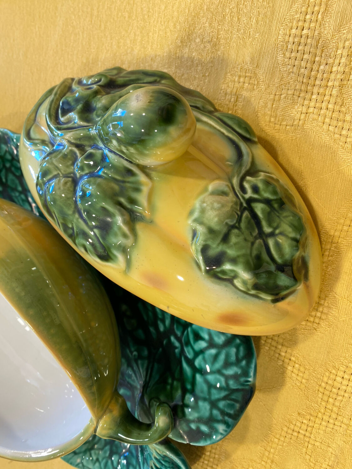 Barbotine Soup Tureen Sarreguemines