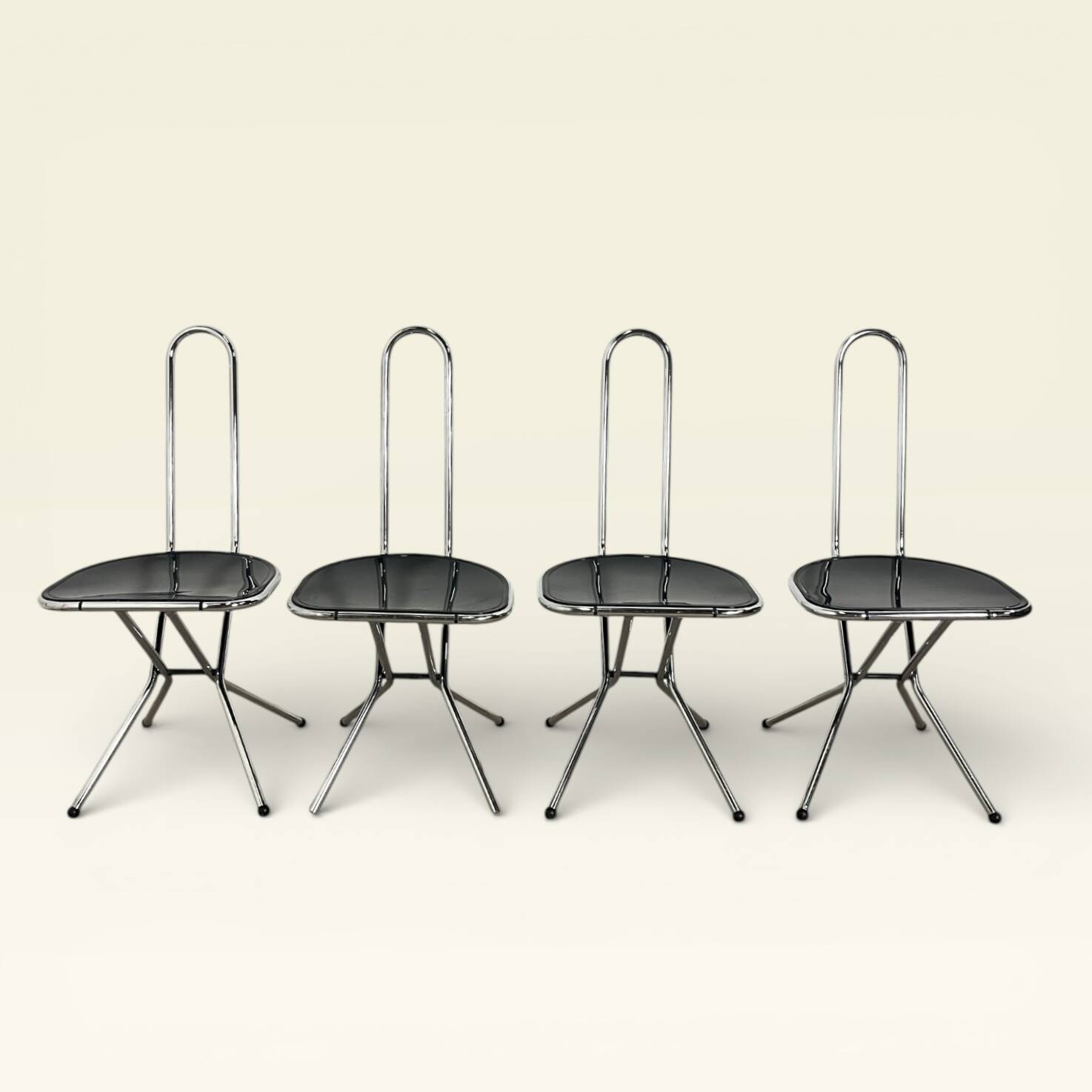 Set of 4 post-modern folding chairs, Niels Gammelgaard, Ikea, 198