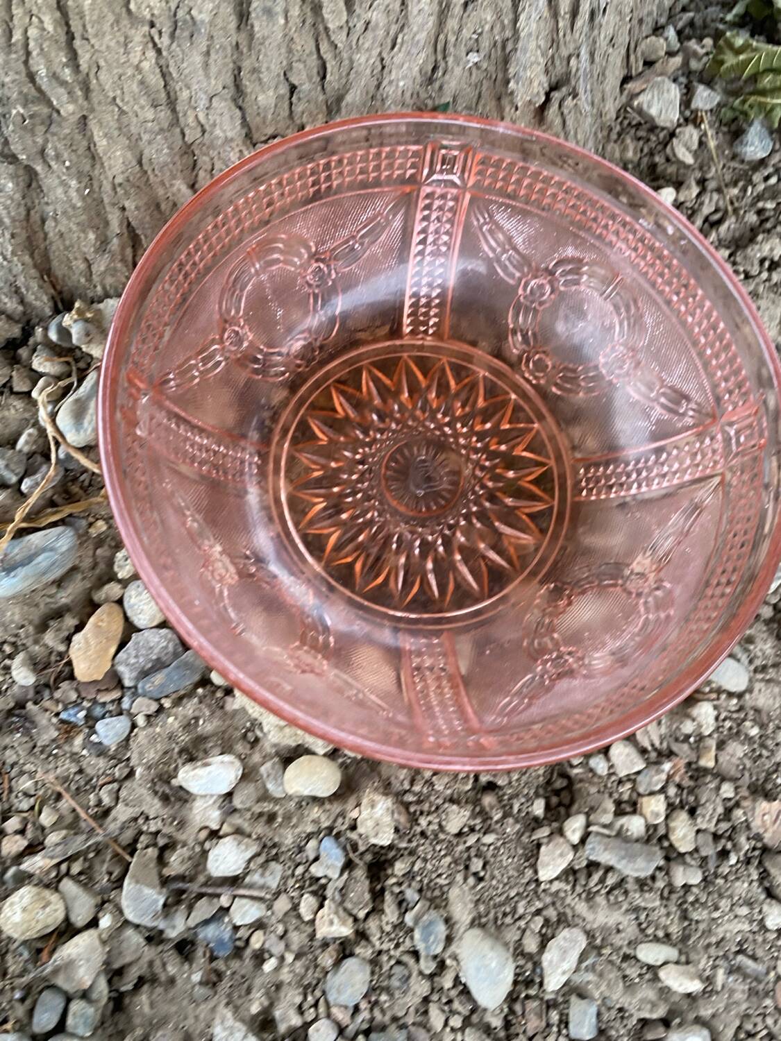 Vintage molded glass salad bowl
