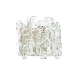 Pair Of Mid Century Ice Glass Wall Lamps From Kalmar Franken, Austria,1960s