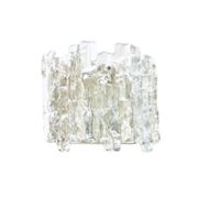 Pair Of Mid Century Ice Glass Wall Lamps From Kalmar Franken, Austria,1960s