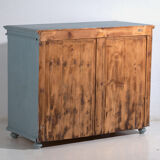 Antique painted pine chest of drawers – European rustic blue chest of drawers – circa 1900