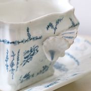 Pompadour ironstone sauceboat, Clairefontaine factory