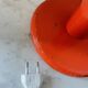 Vintage Space Age Orange Metal Table Lamp Adjustable Gooseneck, 1970s