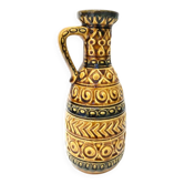Ceramic vase West Germany ochre and brown – 1970s