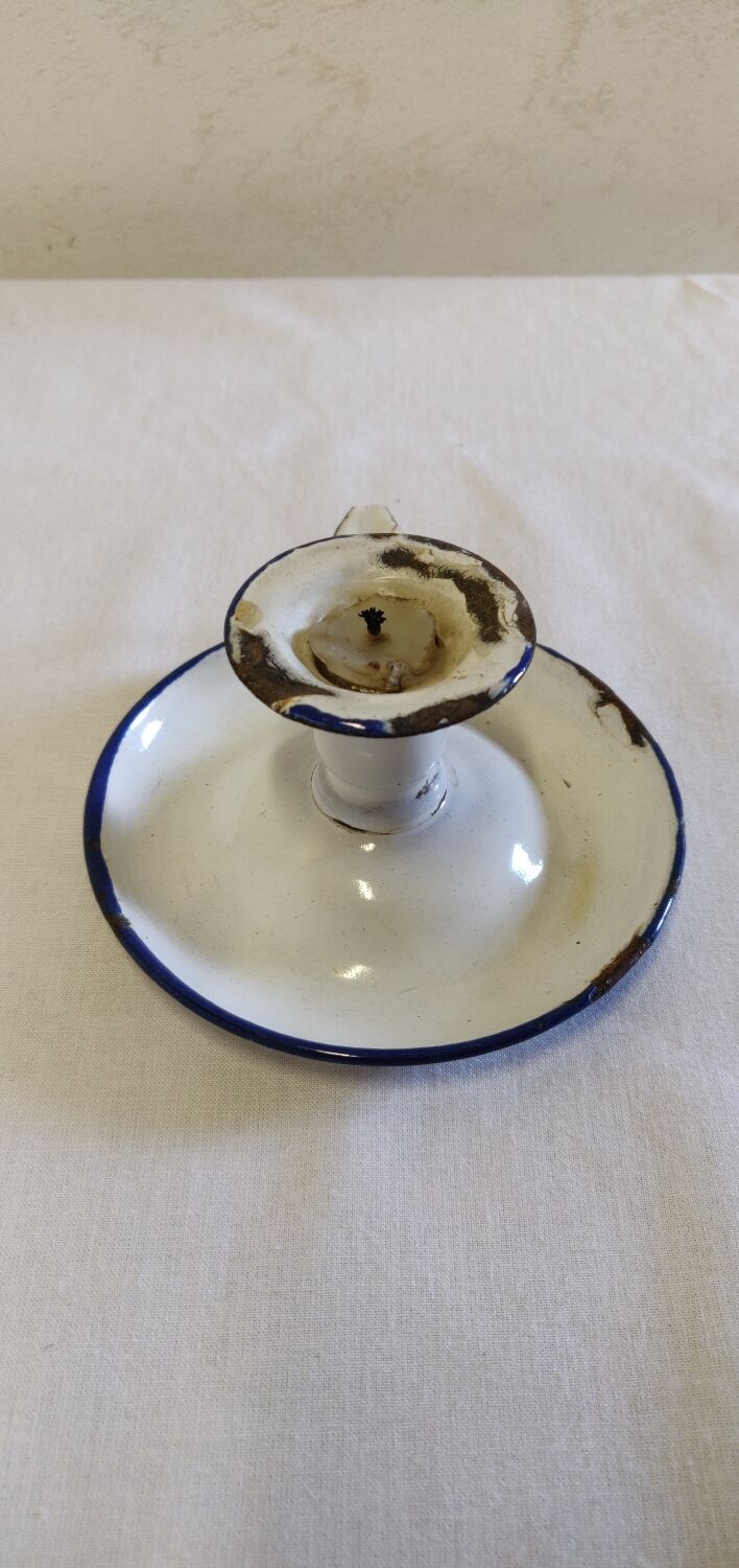 Cellar rat in old enamelled sheet metal