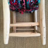 Stool Moroccan boucherouite colored