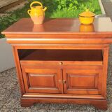 Tv cabinet 2 doors and 1 niche with Pull, in Cherry Solid Louis Philippe style.